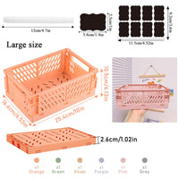 1 x RAW Customer Returns Aiuuee Pack of 6 folding boxes 25 x 16 x 10 cm, large, foldable, stable folding box, plastic, stackable folding basket, plastic storage basket for kitchen, bathroom, office, children s room, bedroom - RRP €22.87