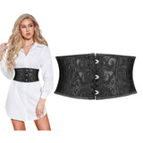 1 x RAW Customer Returns SUOSDEY Women s Black Corset Belt, Wide Waist Belt for Dress Cosplay Tie Waspie Belt Black - RRP €18.14