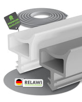 1 x RAW Customer Returns Premium door seal for room doors against drafts, in white and gray, perfect seal for your room door 50m, gray  - RRP €54.07