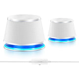 1 x RAW Customer Returns Sanyun SW102 PC Speaker, 5Wx2, Deep Bass in Small Body, Stereo 2.0 USB 3.5mm Aux Multimedia Speaker, Built-in Bass Vibrating Diaphragm, Computer Laptop Desktop Speaker, White - RRP €34.99