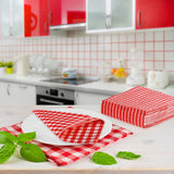 1 x RAW Customer Returns 100 Sheets Gingham Paper Napkins Disposable Checkered Paper Napkins 12.9 x 12.9 inch Napkins for Family Dinner, Picnic, New Year, Christmas, Party Red and White 176  - RRP €17.89