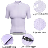 1 x RAW Customer Returns Lo.gas cycling jersey women short sleeve, cycling jersey road bike jersey breathable women bicycle shirt summer bicycle jacket cycling top with 3 pockets M purple - RRP €36.29