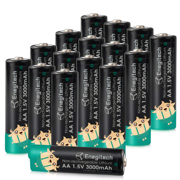 1 x RAW Customer Returns Enegitech AA lithium battery 3000mAh 1.5V Double A long-lasting leak-proof batteries for flashlights remote control wireless mouse weather station - 16 pieces - RRP €30.24