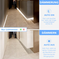 1 x RAW Customer Returns WOBANE LED Strip with Motion Sensor, 5 Meters Adhesive LED Strips Cold White 6000K, Dimmable Kitchen LED Strip Under Cabinet 12V with Remote Control for Interior Stairs, Kitchen, Wardrobe - RRP €26.99