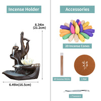 2 x RAW Customer Returns XUDREZ Lotus Incense Stick Holder, Ceramic Home Decoration Incense Stick Holder with 20pcs Backflow Incense Cones 30pcs Incense Sticks, Backflow Incense Burner Incense Sticks Backflow - RRP €43.98