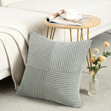 1 x RAW Customer Returns FDTERN Set of 2 Light Grey Corduroy Cushion Covers 45 x 45CM Soft Modern Decorative Pillowcases Cushion Cover Throw Pillow Cover Sofa Cushion Decorative Pillow Boho Decoration for Sofa Bedroom Living Room Balcony - RRP €21.41