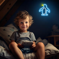 1 x RAW Customer Returns Attivolife Penguin Sign for Wall Decoration, Illuminated LED Lamp in Special Animal Shape with Dimmable USB, Unique Home Living Room Shop Cafe Store Party Decor Birthday Gift - RRP €27.22