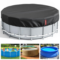 1 x RAW Customer Returns LXKCKJ Round Pool Cover for Above Ground Pools- Storage Tank Pool Cover with Drawstring Design Hot Tub Cover Ideal for Waterproof and Dustproof 2.4 m, Black  - RRP €24.55