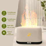 1 x RAW Customer Returns HotTopStar Essential Oil Flame Effect Diffuser, 180ml Fragrance Diffuser with Cool Fire Mist, Humidifier with Soothing LED Fire Effect for Bedroom Home Office Room-White - RRP €20.4