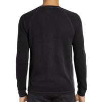 1 x Brand New SwissWell Men s Henley Shirts Long Sleeve Button Down Casual Cotton Waffle Knit T-Shirt Grandad Neck Black M - RRP €35.99