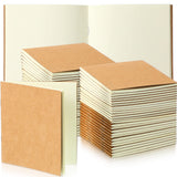 1 x RAW Customer Returns Faccito 50 Pack Mini Kraft Paper Notebooks Pocket Diaries Journal Notepads Small Blank Notepads Memo Sketchbooks for Kids School Office, 10.4 x 10.6 cm Brown, Blank Page  - RRP €24.99