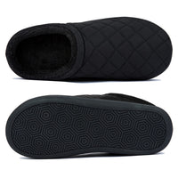 2 x RAW Customer Returns NeedBo Memory Foam Slippers Checked Men s Warm Comfortable Fleece Lined Slippers Non-Slip Slippers Indoor Outdoor Black 4344 EU - RRP €48.46