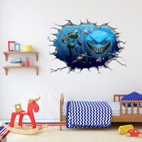 1 x Brand New Watercolor Ocean Wall Sticker, Wall Sticker 3D Window, Under the Sea World Life Marine Animal Fish Wall Decoration, Mural Living Room Bedroom Children s Room Decoration Bathroom Octopus  - RRP €20.4