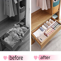 2 x RAW Customer Returns efbock Adjustable Drawer Divider Organizer - Drawer Divider Organizer for Clothes Expandable from 11-17 Inches, Perfect for Bedroom, Bathroom Storage Pack of 4 - RRP €50.4