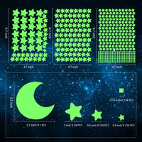 1 x RAW Customer Returns Luminous stars wall stickers in the dark for the ceiling, self-adhesive glowing stickers stars and moon for children s rooms, create realistic starry sky, room decoration - RRP €9.99