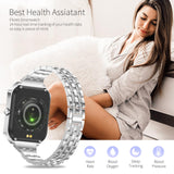 1 x RAW Customer Returns Efolen Smartwatch Women with Phone Function, 1.59 Inch HD Touchscreen Smart Watch, Fitness Watch with SpO2 Heart Rate Monitor Menstrual Cycle Sleep Monitor Pedometer Fitness Tracker IP67 Android iOS Silver - RRP €54.99