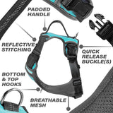 25 x Brand New Black Rhino the Comfort Dog Harness with Mesh Padded Vest for Small Large Breeds Adjustable Reflective 2 Leash Attachments on the Chest Medium, Aqua Grey , Halti for Dogs - RRP €946.75