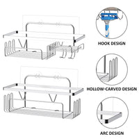 10 x Brand New Homlynn shower caddy without drilling, set of 2 shower caddy without drilling made of stainless steel, self-adhesive for the bathroom and kitchen - shampoo holder, dad room baskets, shower shelf silver - RRP €204.0