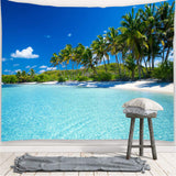 1 x RAW Customer Returns YISURE Extra Large Ocean Beach Tapestry 274 x 203 cm, Blue Sky Transparent Water Pool Ocean Wall Tapestry 274 x 203 cm - RRP €24.05