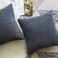 1 x RAW Customer Returns MIULEE Set of 2 cushion covers, corduroy cushion cover, decorative cushion cover, sofa cushion, couch cushion, decorative cushion cover, decorative cushion cover with hidden zip, 60 x 60 cm, grey - RRP €28.99