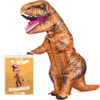 1 x RAW Customer Returns AirSuit XXL Inflatable T-Rex Costume Dinosaur Costume Adult Size Polyester Convenient to Use Resistant Inflatable System Included OriginalCup  - RRP €50.41