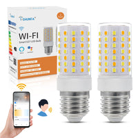 1 x RAW Customer Returns I-SHUNFA Wi-Fi Smart E27 LED light bulb, 7W 800LM, AC 230V continuously dimmable, cold warm white 2700K-6500K, compatible with Alexa and Google Home, wireless and voice control pack of 2  - RRP €22.92