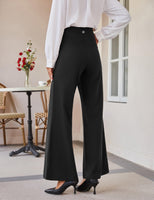 1 x RAW Customer Returns Desol Women s Wide Leg Pants with Pockets High Waist Yoga Pants Casual Office Business Pants Elegant Pants Ladies Sports Pants Stretch Pants - RRP €31.25