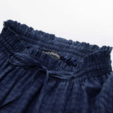 1 x Brand New Women s Victorian Skirt Elastic Waist Drawstring Casual Christmas Skirt Dark Blue Check S - RRP €46.99