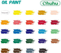 1 x RAW Customer Returns Oil Paint Set, Ohuhu 24 x 12ml Oil Paints for Painting - Vibrant, High Pigmentation and Non-Toxic, Creamy Texture on Canvas for Artists and Students - RRP €13.51