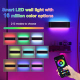 1 x RAW Customer Returns Lightess Smart RGB LED Wall Light Indoor Dimmable Wall Lamp with Remote Control App Control Wall Lights Modern 213 Modes 16 Million Colors Music Voice Synchronization Black - RRP €39.9