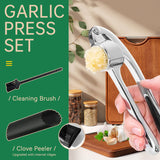 5 x Brand New Garlic Press Kitchen Helper Garlic Press with Easy-Press Handle Garlic Chopping Tool for Extracting More Garlic Paste Easy to Clean Garlic Press Silver - RRP €65.5