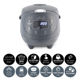 2 x RAW Customer Returns Yum Asia Panda Mini Rice Cooker with Ninja Ceramic Bowl and Advanced Fuzzy Logic 3.5 Cups, 0.63 Liter 4 Rice Functions, 4 Multicooker Function, 220-240V Cobalt Grey  - RRP €229.8