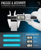 1 x RAW Customer Returns Housolution Professional Digital Caliper 150mm with ABS Function, Precision Electronic Digital Caliper IP54 Waterproof Stainless Steel LCD Display, Automatic Power-Off Digital Vernier Caliper - RRP €38.47