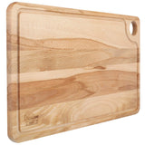 1 x RAW Customer Returns Creative Home Large Wooden Chopping Board 42 x 24.5 x 1.5cm Wooden cutting board with juice groove Reversible cutting board Wooden board kitchen ideal for bread, meat, vegetables, cheese and ham - RRP €16.94