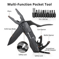 1 x RAW Customer Returns BIBURY Multitool, Utility Knife, 5 in 1 Stainless Steel Multifunction Knife, Multipurpose Pliers with Knife, Pliers, Screwdriver for Camping, DIY, Hiking, Hunting and Fishing - RRP €17.94