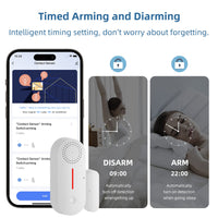 2 x RAW Customer Returns Erdiegle WiFi door alarm window alarm window sensor alarm system house with app control 2.4Ghz with timer arm and disarm time delay sound adjustable - RRP €45.02