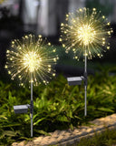 1 x RAW Customer Returns Joysing Garden Decoration Solar Garden Light Outdoor, Pack of 2 120 LED Solar Lights Fireworks, 8 Modes Solar Dandelion Garden Stake Waterproof Solar Lamps for Garden Lawn Patio Decoration - Warm White - RRP €21.99