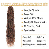 6 x Brand New Lianlian 6 Packs New Faux Locs With Curly End 36 Inch Soft Locs Crochet Hair Distressed Goddess Locs Crochet Braid Pre Looped Crochet Locs For Black Women 36 inch, 30  - RRP €238.14