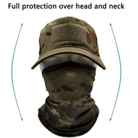 1 x RAW Customer Returns ehsbuy Military Camo Cap Airsoft Baseball Hat Neck Warmer Camouflage Visor Cap Army Flag Tactical for Hunting Paintball Shooting - RRP €19.15