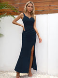 1 x RAW Customer Returns Missufe Evening Dress Cocktail Dress Party Dress Bodycon Dresses Ladies Maxi Dress Festive Summer Dress Navy Blue, XX-Large  - RRP €49.99