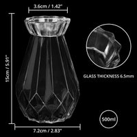 1 x RAW Customer Returns Belle Vous Vase Transparent Crystal Vase Glass 2 Pieces - 15cm Flower Vase Modern Cylinder Vase Glass Round Vase Bulbous Set as Decoration for Home, Table Decoration, Office - RRP €24.67