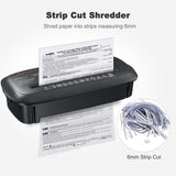 1 x RAW Customer Returns Bonsaii document shredder, 8-sheet strip cut paper shredder for home office, CD credit card shredder with overheating protection, shredder, 13 liter wastepaper basket S120-C  - RRP €30.1