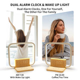 2 x RAW Customer Returns blonbar Bedside Lamp with 10w Wireless Charger, 2 Alarm Clocks, Wake-up Light, Sunrise, 3 Level Touch Control, 10 Soothing Sounds for Sleep, Night Light for Bedroom - RRP €79.98