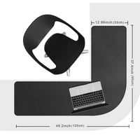 1 x RAW Customer Returns Chihein L-Shaped Desk Pad, Corner Desk Pad 95cm 125cm x 33cm, Computer Office Mouse Pad, Desk Blotter for Home Office - Black Gray - RRP €36.22