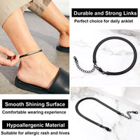 1 x RAW Customer Returns FOCALOOK women s anklet black 22 5cm 5mm wide snake chain shape anklet summer beach ankle bracelet adjustable foot jewelry accessory for vacation - RRP €24.0