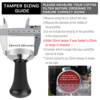 1 x RAW Customer Returns Ezebesta 53 mm coffee tamper black aluminum handle and 304 stainless steel base espresso barista stamp for portafilter coffee machine accessories - RRP €17.99