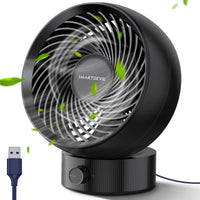 1 x RAW Customer Returns SMARTDEVIL USB Fan, Mini Fan Small Quiet Table Fan Stepless Speed 20 Adjustment, USB Desk Fan Low Noise, USB Fan Easy to Carry, for Office, Home Black  - RRP €19.99