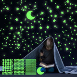 1 x RAW Customer Returns Luminous stars wall stickers in the dark for the ceiling, self-adhesive glowing stickers stars and moon for children s rooms, create realistic starry sky, room decoration - RRP €9.99