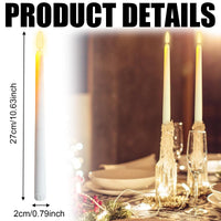 1 x RAW Customer Returns Pack of 6 LED stick candles with remote control, 27 x 2.0 cm, flameless long candles, battery operated LED electric stick candles, flameless long candles, warm white light for Christmas decoration, wedding party - RRP €12.7