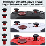 1 x RAW Customer Returns 13 in 1 Metal Thumbsticks for Xbox Elite Controller Series 2 Accessories, Replacement Magnetic Buttons Kit includes 6 Metal Plating Joysticks, 4 Paddles, 2 D-Pads, 1 Adjustment Tool Plating Red  - RRP €36.2